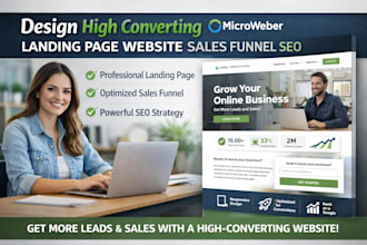 design high converting microweber landing page website sales funnel SEO
