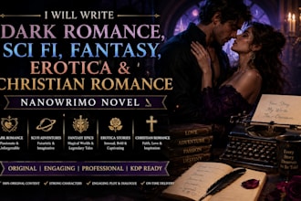 write dark romance, fantasy romance and sci fi novel