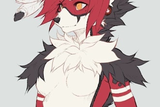 fursona reference sheet furry character digital