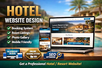 design a modern hotel or resort website with booking system