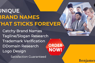 create catchy business name, brand name, business slogan and logo design