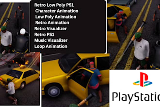 create retro ps1, n64, y2k, ps2 low poly 3d models and animations for games