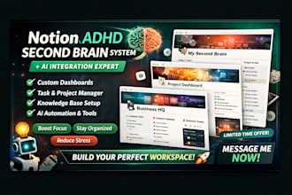 design notion adhd second brain system workplace template ai integration expert
