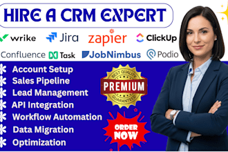setup jira clickup wrike podio ntask jobnimbus confluence zapier automation