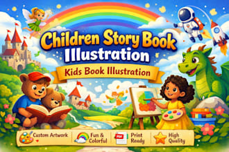illustrate children story book illustration, kids story book illustration