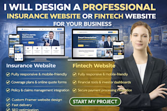 design a professional insurance website or fintech website for your business