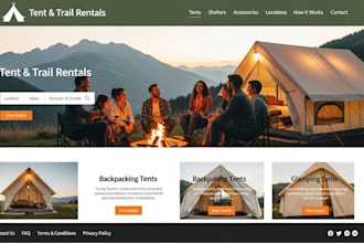 design squarespace glamping camping tent website outdoor shelter rental website