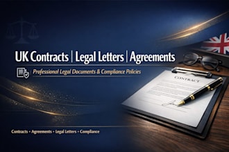 draft UK contracts, legal letters, agreements and compliance policies