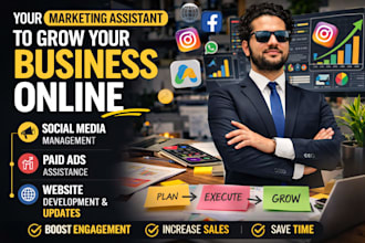 be marketing assistant for social media, paid ads, web development