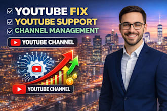 fix manage and professionally guide your youtube channel issues