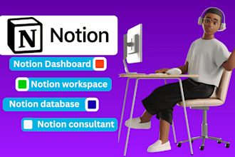 build a custom notion template, notion dashboard and notion consultation