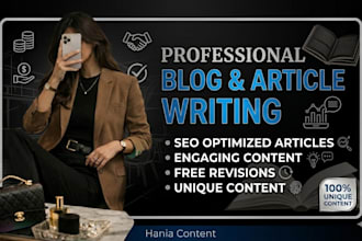 write SEO articles and professional blog posts for you