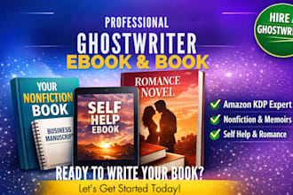 be your book and ebook ghostwriter, book writer, or KDP fiction ghostwriter