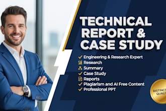 do professional case study, technical report, research and summary writing