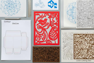 prepare vector files, contour cut, dieline, laser cutting files for engraving