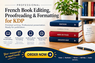 edit proofread and format your french book for KDP