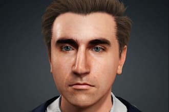 corporate 3d male avatar,digital double character,ue5 outfit design,polygon hair