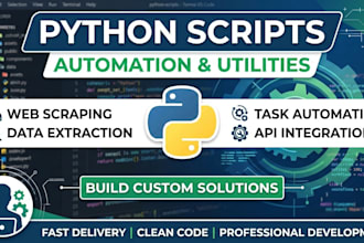 write custom python script for web scraping and automatio