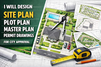 create detailed site plan, plot plan, master plan and permit drawings