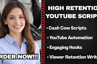 write high retention cash cow youtube scripts