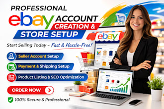 do ebay account creation store setup open seller account product listing