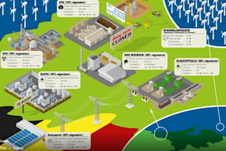 design 3d infographic power plant,solar plant,solar power plant,industrial plant