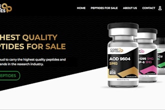 build peptide website, peptide store, research peptide website, supplement store