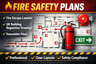 design fire safety layouts and UK building regulation drawings