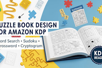 create word search, sudoku, cryptogram and crossword puzzle book for KDP