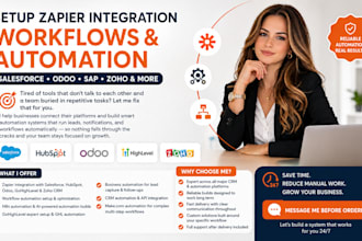 setup zapier integration workflows automation salesforce odoo sap business zoho