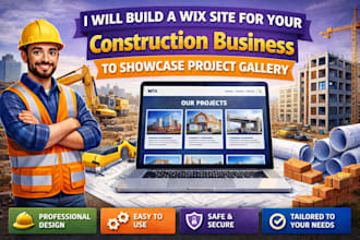 create wix website for construction company project portfolio display