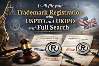 file your trademark registration with uspto and ukipo with full search