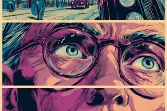 draw dynamic comic scene illustration