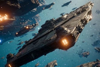 draw futuristic battles, planets, and space scenes
