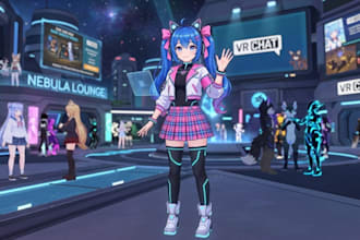 create vrchat avatar, furry avatar, 3d character model, vtuber character avatar