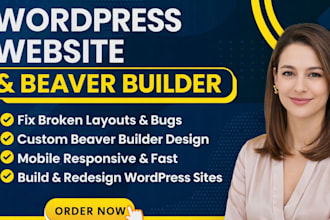 fix, customize or build wordpress website using beaver, redesign beaver builder