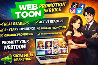professional promotion for webtoon, comic covers, tapas, and webcomics