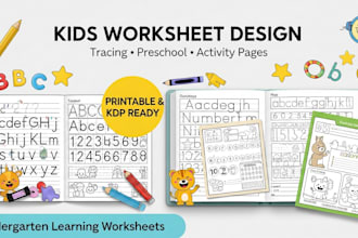 design kindergarten preschool tracing worksheets and kids activity workbooks