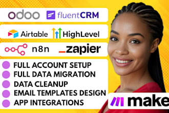 connect n8n make zapier to hubspot airtable gohighlevel odoo notion fluent crm