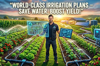 design landscape irrigation plan system sprinkler, boq, drip, piping layout
