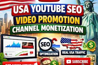 usa youtube seo  video promotion channel monetization