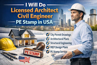 do license architect civil engineer pe stamp in USA