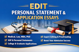 edit medical, law school, personal statement, sop, college application, MBA, phd