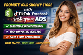 promote shopify store with pinterest ads, tiktok ads, facebook and instagram ads