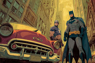 draw original retro comic character art