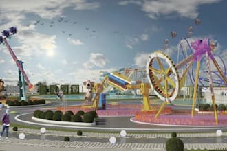 design amusement kids play park, water park resorts, swimming pools 2d 3d plan