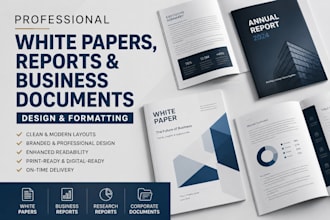 design and format professional white papers, reports, and business documents