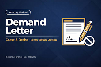 draft a US attorney demand letter or cease and desist letter before action