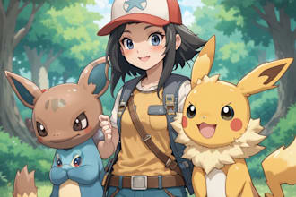 draw you as a custom pokemon trainer and your team