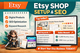 do etsy shop setup, etsy store setup, etsy SEO and product listing